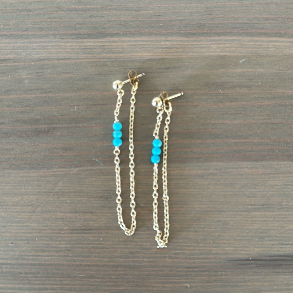 Gold filled and turquoise earrings